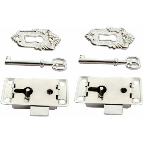 Luomorgo Serrure De Porte D'armoire Serrure De Porte à Ressort Serrure De Porte Décorative Avec Clé Argenté