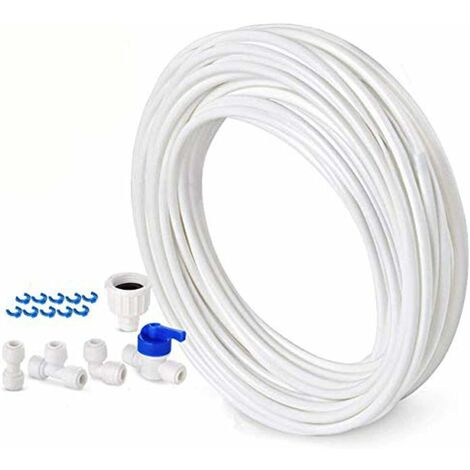 Tuyau d'alimentation en eau de 10 m - Kit de connexion pour réfrigérateur double porte de style européen - 6,3 mm de diamètre (1/5)