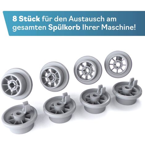 Lot De 8 Roulettes Pour Lave-Vaisselle - Compatibles Bosch, Neff, Beko, Panier Supérieur, Montage Sans Outil