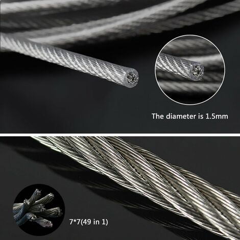BEROZA 3 Pcs Câble Acier Photo Avec 36 Aimants - Filin 2m X 1.5mm Pour Suspension Photos, Cartes & Décoration Murale