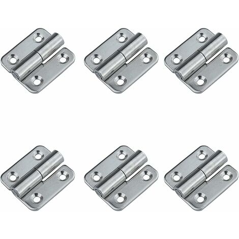 Lot de 6 charnières détachables de 3.7 cm - Charnières de porte amovibles - En acier inoxydable 304 - Pour droitier (1/5)
