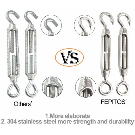 Crochet Tendeur 5 Tendeurs Câble M6 Inox 304 - Crochet Et