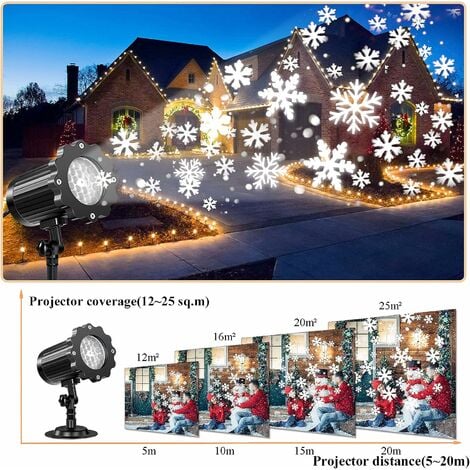 Candle Flocon de neige Projecteur de Noël LED IP65 Lumière de Projecteur  Exterieur et Intérieur Décoration