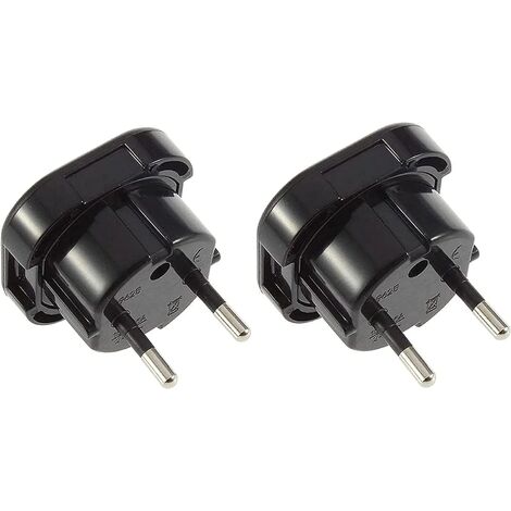 Lot de X2 - Adaptateur Prise Anglaise vers France - Adaptateur Anglais Français - Type G vers Type C - Compact et Léger - Protège des Surtensions（ Noir）