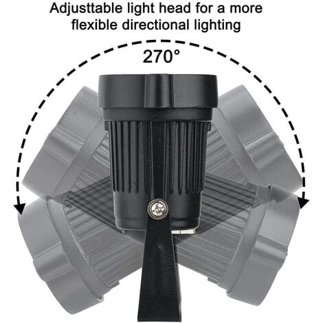 Lot de 4 Spot LED Cob 5W 220V Spots Jardin Orientables avec Piquet Luminaires Extérieur Jardin Terrasse（Blanc chaud）