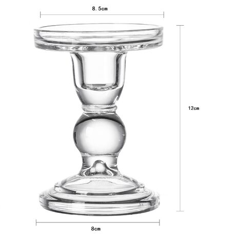Lot De 3 Bougeoirs En Verre - 15x8cm - Transparent, Coupe-vent - Pour Bougies - 10