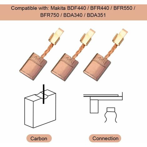Balais De Charbon Pour Visseuse Makita - Modèles CB-440, DDF482, Etc., Lot De 2 Pièces, Neuf
