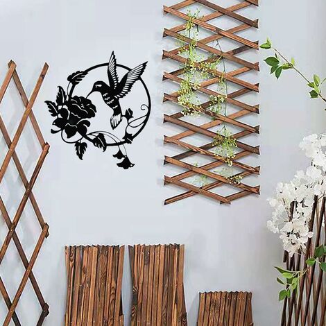 Décoration De Jardin En Métal - Silhouette De Rouge-gorge Sur Branche, Design Rustique