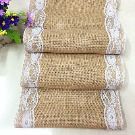 Chemn de Table Tole de Jute 30 x 275 cm Vntage Burlap Nappe de Jute Chemn de Table Tole de Jute 30 x 275 cm Vntage Burlap Nappe de Jute