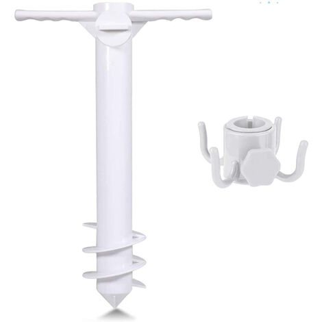 Support Parasol de Plage de Taille Universelle - Porte Parasol à Visser dans le Sol - Résiste aux Vents Puissants (1/5)