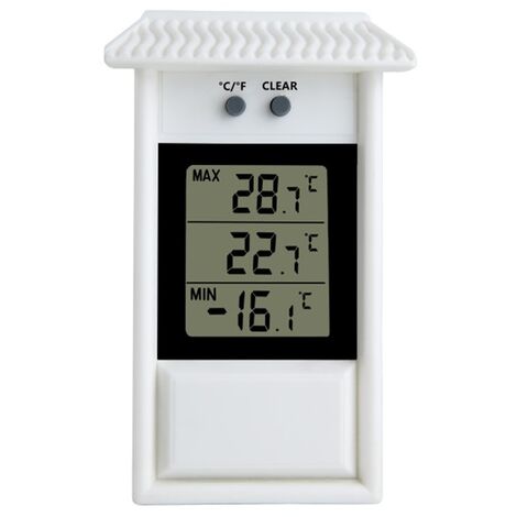 Thermomètre de jardin Thermomètre intérieur et extérieur Thermomètre de réfrigérateur, Thermomètre numérique pour serre,Thermomètre numérique avec min-max