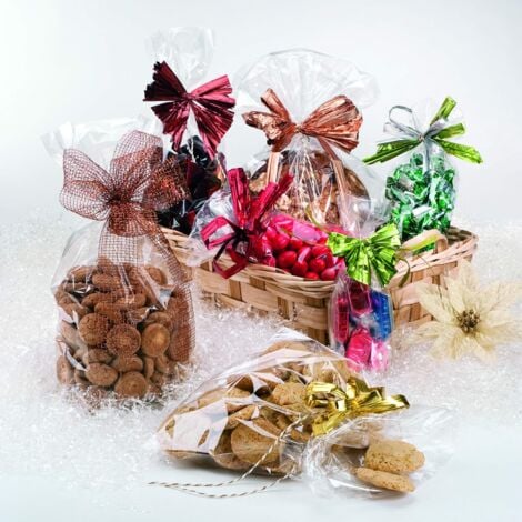 Sachets Transparentes pour les Aliments,Sac à biscuits, sac à biscuits, sac  cadeau，100 pièces（1624cm）