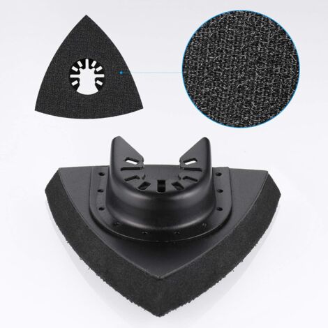 4Pcs Delta Patin de Ponçage 80mm Multi-outil Accessoires pour Patin de Fixation, Lame à Multi Outil, Accessoires Outil Oscillant pour Worx Mikita Dewalt Power Tool, Worx Tool, Bosch Multi Outil