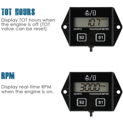 Compteur D'heures Numérique Runleader - Remplacement De Batterie Pour Petit Moteur à Gaz - Modèle HM032R
