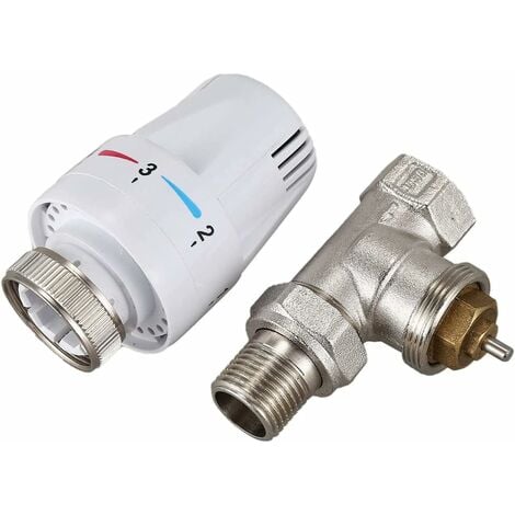 Vanne de radiateur thermostatique en laiton de 1/2" - Type droite DN15 - Contrôle automatique de la température - Chauffage au sol(DN15)