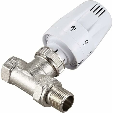 Vanne de radiateur thermostatique en laiton de 1/2" - Type droite DN15 - Contrôle automatique de la température - Chauffage au sol(DN15)