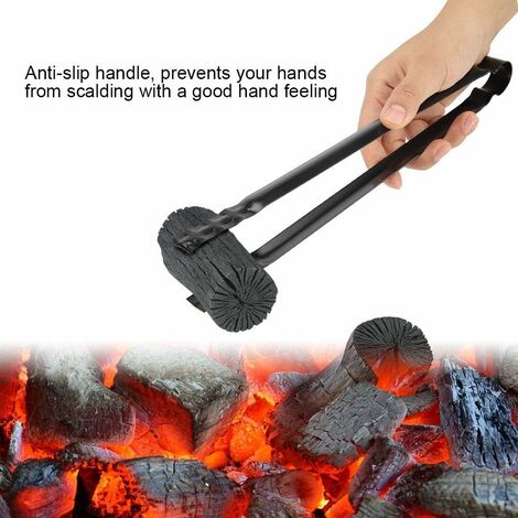 Pince à Charbon Pour Barbecue - Multifonction Métal 30 Cm - Pour Manipuler Braises, Aliments, Déchets - Poignée Antidérapante