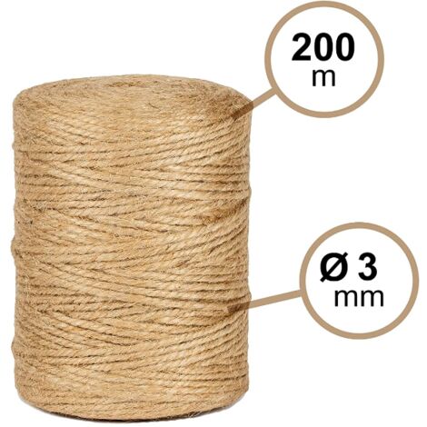 Jute Macramé Décoration Naturelle 2mm X 246m - Corde Robust Pour DIY, Jardinage, Emballage Cadeau - Couleur Orange Ficelle De Jute
