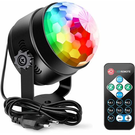 Boule de Disco à Led 360 rotative avec télécommande, 7 couleurs