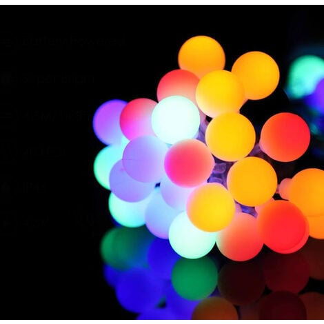 LED Guirlande Lumineuse Sphérique RGB 10M, 100 LEDs Boules 8 Modes  d'Éclairage Étanche IP44 Guirlande