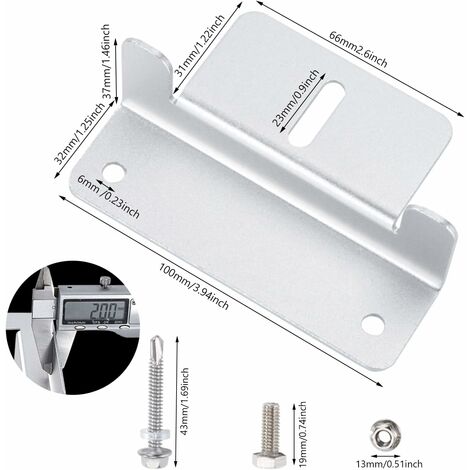 Fixation Panneau Solaire Support de Montage en Alliage d'aluminium avec Vis et Écrous pour Camping Car Bateau Toits 4 Pièces