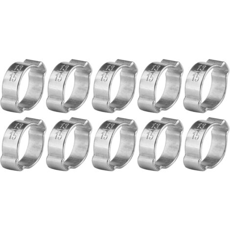 10 Pcs Colliers de Serrage Tuyau Serrage Ajustable Ajustable en Acier Inoxydable (13-15Mm )