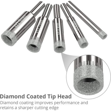 Scies-cloches 16 pcs, Foret Diamant Scie Cloche 6-50 mm Outils de perçage en verre trous scies kit pour acier au carbone, perceuse en verre, céramique, porcelaine, carrelage, marbre