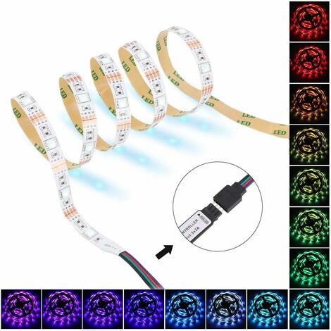 Ruban LED RGB 5050 Flexible - 12V, USB, Télécommande, 30-300 LEDs (Intérieur)