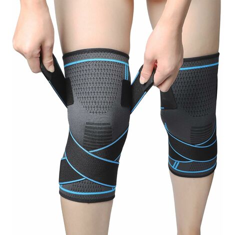 2 Pièces Genouillère, Genouillère Élastique Réglable, Genouillère de Compression Sports, Genouillère Rotulienne et Ligamentaire, Genouillère Arthrose Genou, Respirant et Unisexe (L) (1/6)