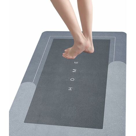 Tapis de Bain Antidérapant Absorbant ,Douche et la Salle de Bain Tapis,Tapis de Bain Antidérapant,Tapis de Salle de Bain Doux,Tapis de Salle de Bains (40x60cm, carré - Bleu) (1/5)