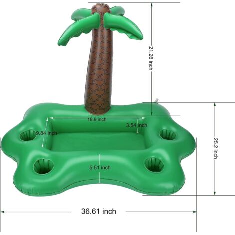 Bar Flottant Piscine Gonflable 8 Trou - Plateau Porte-Boissons Argenté