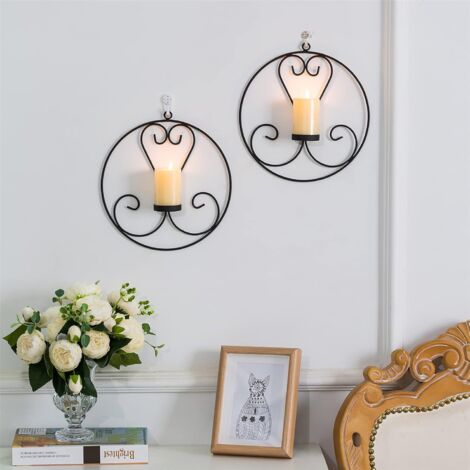 Déco Ambiance Chaleureuse Porte-Bougies Muraux En Or Sziqiqi - Appliques Modernes Pour Bougies Effilées, Set De 2, Métal Haute Qualité Applique Murale Dorée