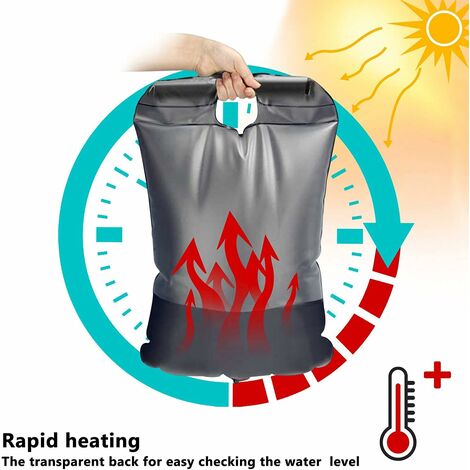 LepaiSac De Douche Solaire Camping, 20L Solaire Sac De Douche Portable Pliant Ext Rieur Pour Temp Rature 45 C Avec Commutable T Te Chauffe Eau Randonn E Escalade Blue
