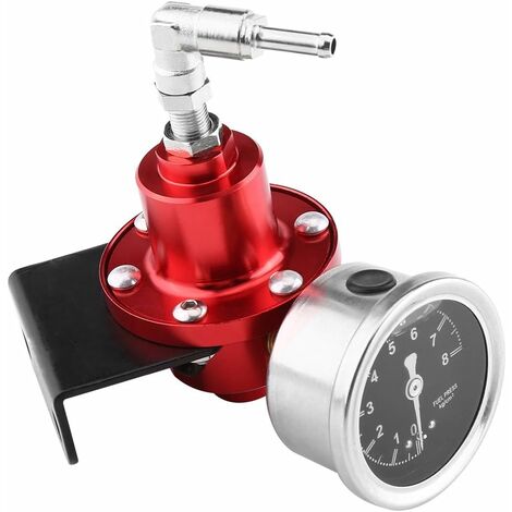 Régulateur De Pression De Carburant Universel KIMISS - Alliage Aluminium Noir/rouge, Pour Suralimentation | Amélioration Performance