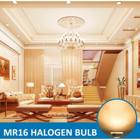 Ampoule Halogene GU5.3 35W 12V, 400lm Blanc Chaud 2700K Dimmable, Ampoule Spot Halogène MR16, pack de 6
