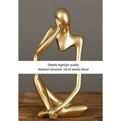 Sculpture Abstraite « Penseur » En Résine – Ornement Déco Bureau Ou Salon – Dimensions 14,5x10,5x22 Cm, 340 G – Cadeau Design Et élégant