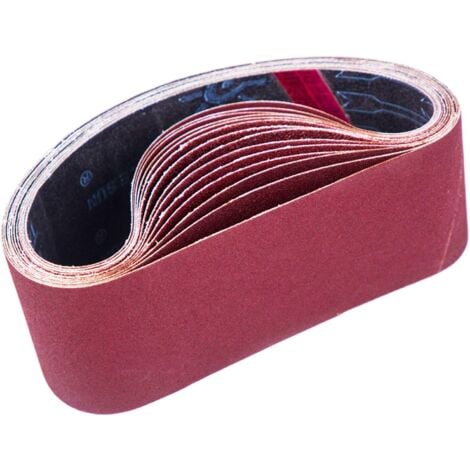 Bande Abrasive 75 x 457 mm, Bandes Abrasives Mixte (3x grains 80/120/150/240/400) pour Ponceuses à Bande（15 pièces ）