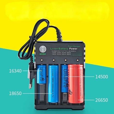 Chargeur de batterie universel Smart pour 18650 18500 18350 17670 17500 16340 14500 10440 20700 21700 22650 26650 3,7 V Li-Ion NI-MH - Pile AAA AA. Chargeur