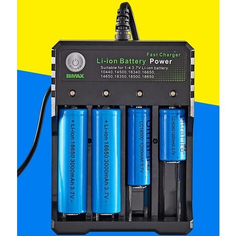 Chargeur de batterie universel Smart pour 18650 18500 18350 17670 17500 16340 14500 10440 20700 21700 22650 26650 3,7 V Li-Ion NI-MH - Pile AAA AA. Chargeur