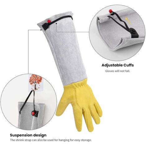 Gants Jardinage Femme/ Homme Gants De Travail Cuir - Gants De Jardinage Cadeau Jardinage Outillage Gants Anti Coupure Gants Rosiers Epineux Outils Jardinage Long Gant Jardinage Femme Homme Gant Jardin
