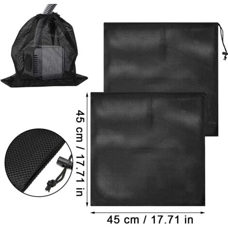 Sac Filtrant Pour Pompe De Bassin FEOXSHAL - Boîte Filtre Anti-encrassement Nylon Avec Cordon, Protection Pompe Étang (25,4 Cm)