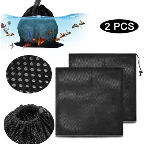 Lot De 2 Sacs Filtre Pompe à Eau Seruno X – Nylon 47 X 47 Cm – Pour étang, Piscine, Fontaine – Filet à Cordon