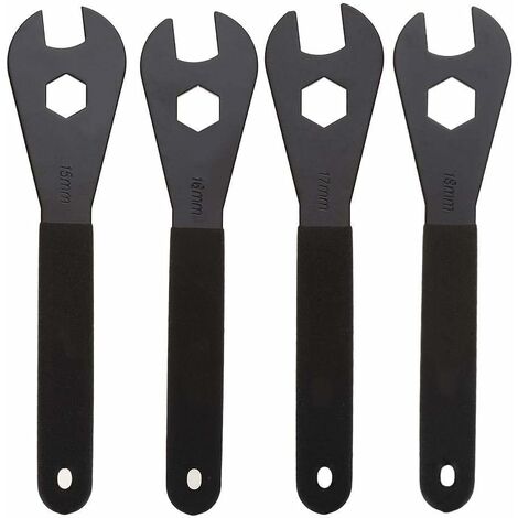 Lot De 5 Clés à Cône Pour Vélo - 13 à 17 Mm - Acier Au Carbone Noir - Pour Réglage Roulements Moyeu
