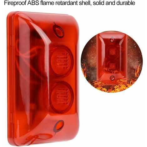 12V Filaire Alarme stroboscopique sirène Son sirène lumière Clignotante d'urgence Avertissement lumière d'alarme système d'alarme de sécurité 115db