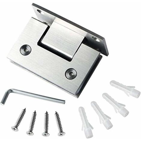 Dpzo – Charnière 90 degrés pour porte en verre – Acier inoxydable – Épaisseur verre 8-12mm – Charge maximale 40 lb – Finition noire givrée (1/5)