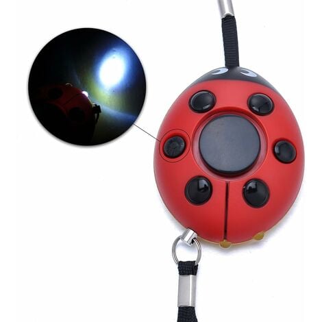 Alarme personnelle compacte anti-agression vol chien sos - sirène 140 dB /  lampe de poche - Rouge
