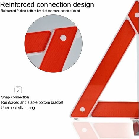 Triangle De Signalisation Pliable JUKOTA - Avec Boîte De Rangement, Réfléchissant - Conforme Aux Normes, Pour Panne Ou Accident