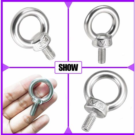 Boulons à œil En Acier Inoxydable 304 - Diamètres M5 à M14 - Norme DIN444, Neufs