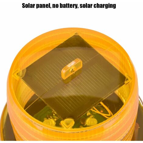 Gyrophare Solaire D'avertissement LED - Flash Rouge/bleu Ou Jaune, Base Magnétique, Pour Véhicule, Chantier, Sécurité