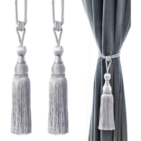 Vintage Français double pompons, embrasses de rideaux. Passementerie, - France